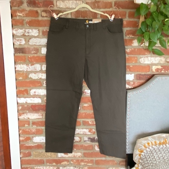Carhartt Men's Rugged Flex Rigby 5-Pocket Pants Size 44 x 34 New green gray - Picture 2 of 9